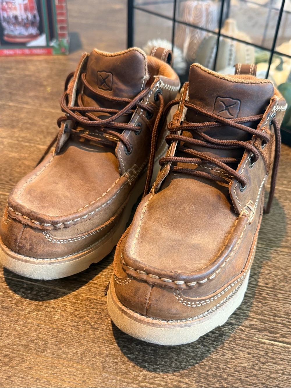 Twisted X Boys' Wedge Sole Moc Soft Toe Boot Size 1